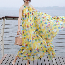 Sleeveless Plus Size Leopard Chiffon Dress Maxi Summer Beach Leopard Dresses image 7