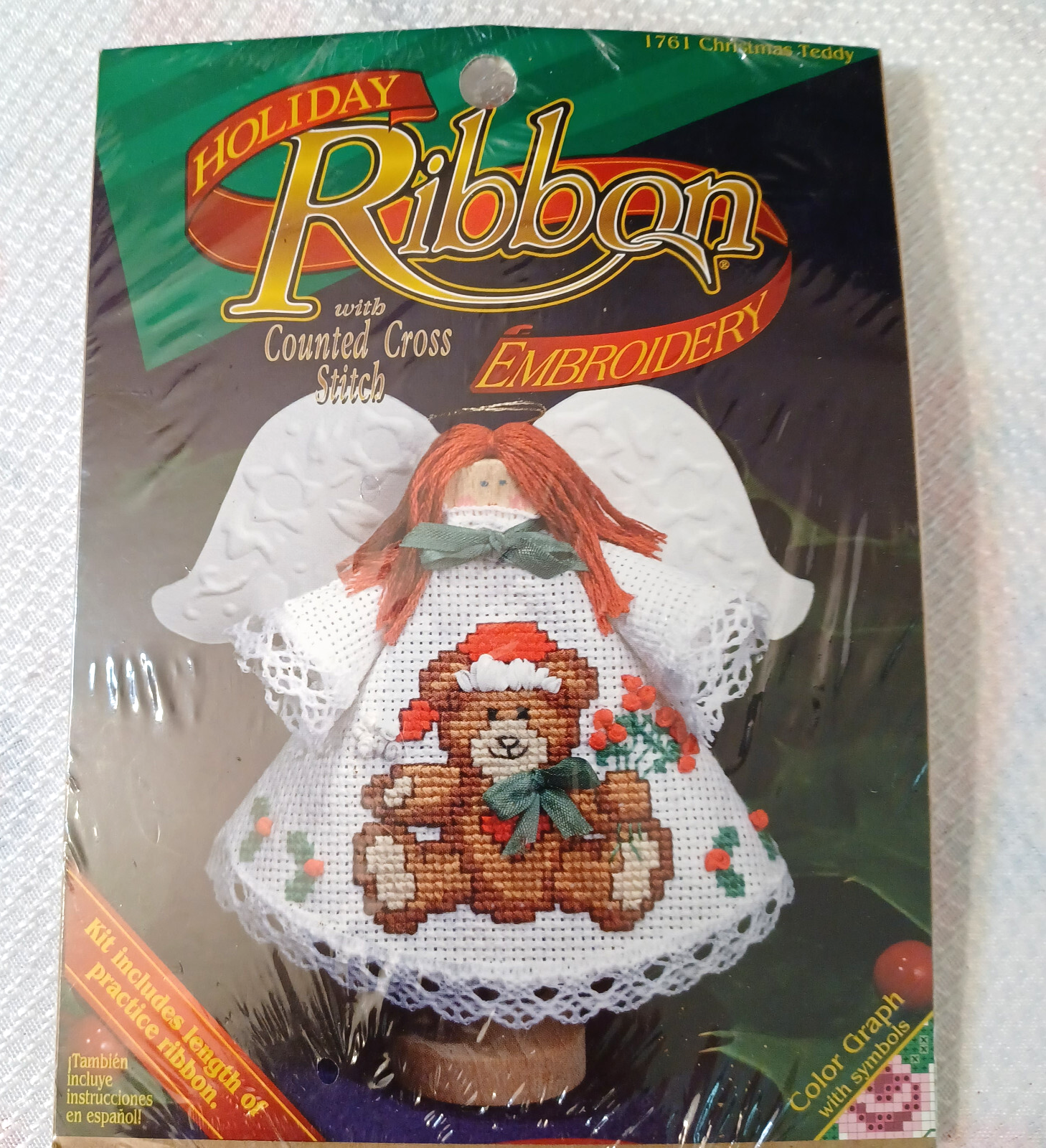 DMC Counted Cross Stitch Angel Doll Christmas Teddy #1761 NIP - $4.46