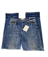Kancan Mordekaiser High Rise Dad Jeans Size 7/27 Dark Wash Distressed Hem - $870.73 MXN