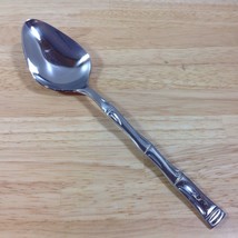 Exotic Bamboo Stainless Solid Serving Spoon Korea Hawaiian Mid Century M... - £7.58 GBP