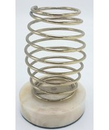 Vtg Marble &amp; Brass Wire Paper Coil Desk Organizer Pen Holder Paperweight  - $545.58 MXN