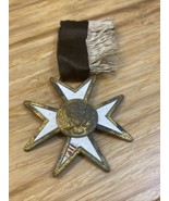 Vintage Maltese Cross Knight Templar Mason Masonic Medal Ribbon KG JD - $40.95 CAD