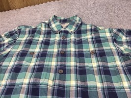 DULUTH TRADING Co FLANNEL SHIRT COTTON Men&#39;s L TALL Trim Fit Button Up P... - $14.85