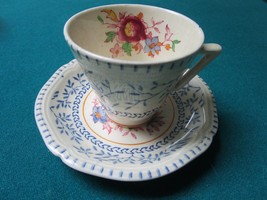 Woods Burslem England &quot;Waverley&quot; Pattern, Coffee Cup And Saucer [89B] - £34.83 GBP