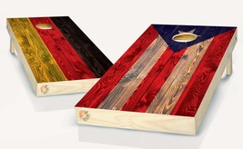  Puerto Rico and Germany Flag Cornhole Board Vinyl Wrap Laminated Sticker Set De - £43.14 GBP