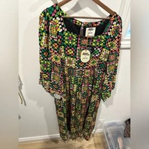 NWT Dawn Porter x Joanie Casino Dress 12 Black Colorful Crochet Print Maxi - $75.00