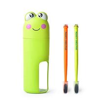 Golandstar Cartoon Frog Travel Cup 3pcs Set Toothbrush Cups Toothpaste Toothbrus - £15.76 GBP