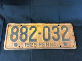 Old Vtg Collectible 1926 Penna Pennsylvania State License Plate 882-032 - £31.65 GBP