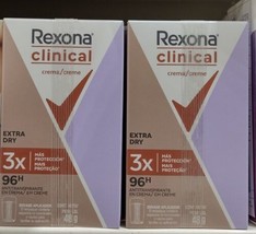 2X REXONA CLINICAL DESODORANTE  EXTRA DRY CREMA DEODORANT 2 de 58g -ENVI... - £21.05 GBP