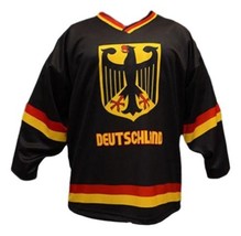 Any Name Number Team Germany Men Sewn Hockey Jersey Black Any Size image 4