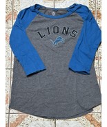 Detroit Lions NFL Raglan T-Shirt Baseball Style 3/4 Sleeve Girls XL - $17.53 CAD