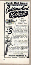 1950 Vintage Ad Kitkast Pocket Casting Fishing Rods Maguth Ind Carlstadt,NJ - £7.39 GBP