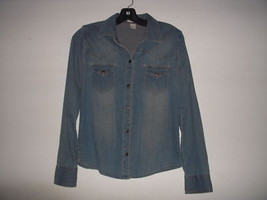 Lot of 3 Black Blue Denim Plaid Snap Button Down Shirt Size XS cowboy western - £14.27 GBP