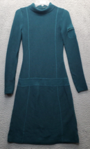 Athleta Sweater Dress Women Small Green Wool Blend Ribbed Long Sleeve Tu... - $32.30