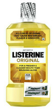 LISTERINE Mouthwash Original 5 X 750ml Free HALAGEL Toothpaste 200g Free Shippin - £77.11 GBP