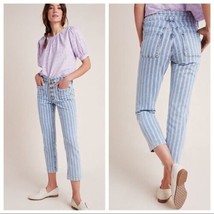 NWT $128 Anthropologie Pilcro High-Rise Stripe Acid Wash Jeans  JEANS - 24 --25 - £70.78 GBP