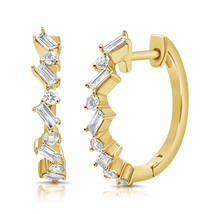Diana M Jewels 10 baggett and round diamonds huggie earrings size One Size - €627,61 EUR