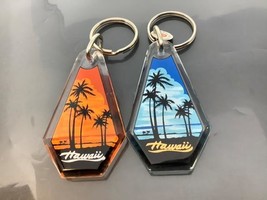 2 Vintage Souvenir Keyring Hawaii Keychain Aloha 2 Ancien Porte-Clés Palm Trees - £11.65 GBP