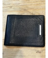Versace Men&#39;s Black Leather Embossed Logo Bifold Wallet - $79.19