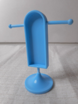Polly Pocket Blue Dressing Mirror Clothes Stand Dance World 3 1/2&quot; Tall Plastic - £3.90 GBP