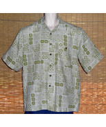 Joe Marlin Hawaiian Shirt Olive Green Tropical Design Blocks Size Large LN - $21.99