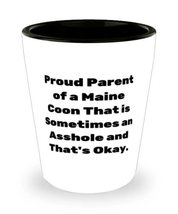 Funny Maine Coon Cat Shot Glass, Proud Parent of a Maine Coon That is Sometimes  - £13.49 GBP