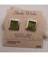 studio works Green &amp; Silver Tone Stud Earrings - €12,44 EUR