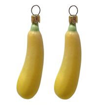 Yellow Zucchini Squash Polish Glass Christmas Ornament Food Decoration S... - $35.62