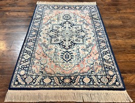 Karastan Blue Heriz Rug #748 Wool Vintage Carpet 4.3 x 6 Discontinued 700 Series - £1,705.78 GBP