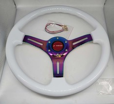 Brand New 350mm 14&#39; Universal JDM TRD Deep Dish ABS Racing Steering Whee... - £59.81 GBP