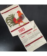 Vintage 1985 Rooster Retro Cloth Calendar Linen Wall Hanging Kitschy Kit... - $19.78