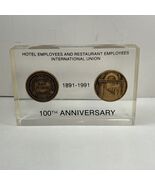 Hotel &amp; Restaurant Employees Int’l Union 100th Anniversary Lucite Desk D... - $513.59 MXN