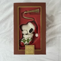 Lenox Snoopy In Stocking Christmas Peanuts Collection Ornament New Open Box - £38.91 GBP