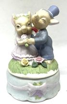 Home For ALL The Holidays Bride and Groom Mouse Porcelain Trinket Box 5 Inches - £13.76 GBP