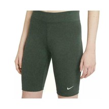 Nike Women&#39;s Sportswear Essential Bike Shorts Tights CZ8526-337 Army Gre... - £27.23 GBP