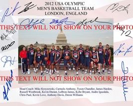 2012 Olympics Basketball Team Signed 8x10 Rp Photo Kobe Bryant Michael Westbrook - $19.99
