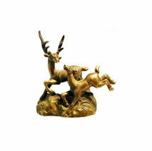 Bronze Sculptor Samuel Paul Expressive Running Deer 1970s Brass Cast Sculpture A - £38.55 GBP
