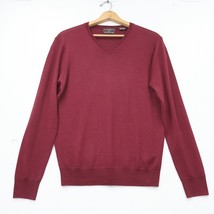 Black Brown 1826 Sweater Men&#39;s Size Medium Maroon 100% Italian Merino Wool - £19.97 GBP