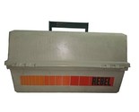 Vintage Tackle Box REBEL 920 Fishing Outdoors Orange Tan &amp; Green with Lu... - £90.16 GBP