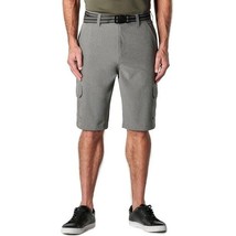 Iron Co Hybrid Cargo Shorts Mens 38 Heather Gray Belted Performance Stretch NEW - £16.90 GBP