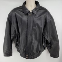 St John&#39;s Bay Men&#39;s XL Genuine Black Leather Bomber Flight Jacket Insula... - $39.55