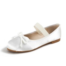 Mary Jane Shoes Women&#39;s Shoes Round Toe Plus Size Women&#39;s Shoes Bow Silk Satin B - £41.44 GBP