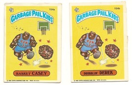 1986 Garbage Pail Kids Series 4 Cards 154a Basket Casey / 154b Dribblin&#39;... - $4.80