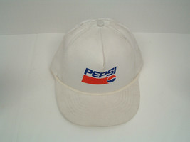 Vintage snapback corded Pepsi hat white with pepsi graphics unisex made ... - $19.75