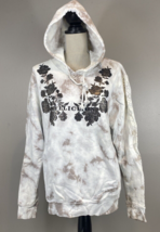 Black Label Affliction Women’s Hoodie With Roses And Crochet Sleeves Size XL - £22.39 GBP