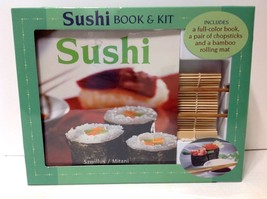 Sushi Making Book and Kit Bamboo Mat Chopsticks Full Color Great Gift Idea NEW - £20.10 GBP