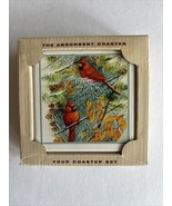 NEW AbsorbaStone Cardinal Four Coaster Set The Absorbent Coaster - $14.80