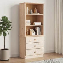 Bookcase with Drawers ALTA 60x35x142 cm Solid Wood Pine - £85.70 GBP