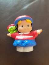 Fisher Price Little People Girl With Frog And In Helmet Figure - $0.98
