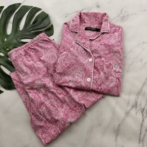 Lauren Ralph Lauren Pajama Set Size S Pink Paisley Floral 2 Piece Pjs Cr... - £22.46 GBP